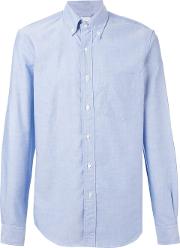 Button Down Collar Shirt Men Cotton 38, Blue