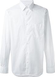Chest Pocket Shirt Men Cotton 39, White