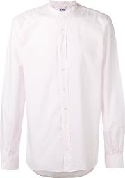 Grandad Collar Shirt Men Cotton 41, Pinkpurple