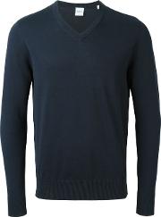 V Neck Sweater Men Cotton 48, Blue