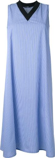Striped Sleeveless Dress Women Cotton Xl, Blue