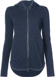 Atm Anthony Thomas Melillo French Terry Heathered Zip Up Hoodie Women Cotton Xs, Blue 