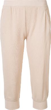 Cropped Trousers Women Cottonpolyester L, Pinkpurple