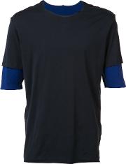 Layered T Shirt Men Cotton 2, Blue
