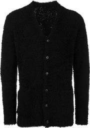 Textured Long Sleeve Cardigan Men Wool 4, Black