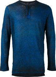Melange Effect Print T Shirt Men Linenflax S, Blue