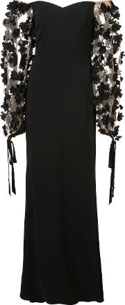 Badgley Mischka Off The Shoulder Lace Gown Women Polyesterspandexelastane 4, Black 
