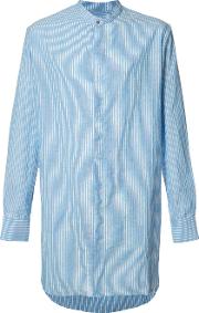 Striped Long Shirt Men Cottonlinenflaxrayon 4, Blue