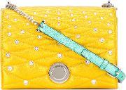 Embellished Quilted Crossbody Bag Women Leathercrystal One Size