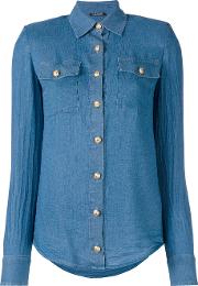 Classic Denim Shirt Women Lyocell 40, Blue