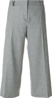 Barba Cropped Tailored Trousers Women Polyamidespandexelastanealpacavirgin Wool 44, Grey 