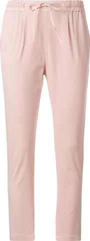 Contrast Side Panel Cropped Trousers 