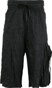 Drawstring Waistband Shorts Men Nylon 12 46, Black