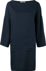 Patch Pocket Shift Dress Women Silkmodal 40, Blue