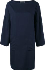 Patch Pocket Shift Dress Women Silkmodal 44, Blue