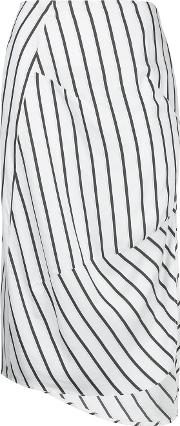 Bassike Stripe Dart Detail Skirt Women Silkviscose 8, White 