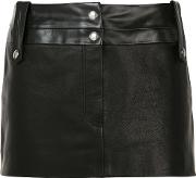 Short Leather Skirt Women Silkgoat Skin 36, Black