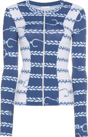 Nautical Rope Print Sports Style Jacket 