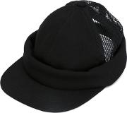 Casquette Hat Unisex Cottoncalf Leatherpolyester One Size, Black