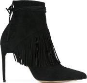 'sahar' Fringed Ankle Booties Women Kid Leathercalf Suede 36