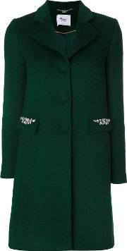 Blugirl Embellished Buttoned Coat Women Cottonacrylicpolyamidewool 44, Green 