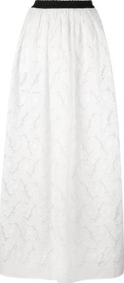 Broderie Anglaise Maxi Skirt Women Cottonpolyester 40, White