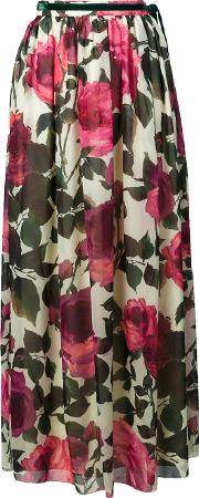 Floral Print Pleated Skirt 