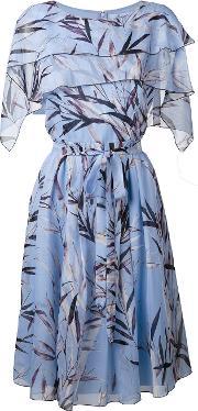Floral Print Dress Women Silkspandexelastane 42, Women's, Blue