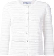 Perforated Detail Cardigan Women Viscosepolyimide 46, White