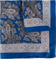 Paisley Print Scarf Men Silk One Size, Blue