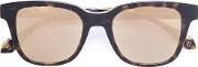 Brioni Square Frame Sunglasses Unisex Acetatemetal 49, Brown 
