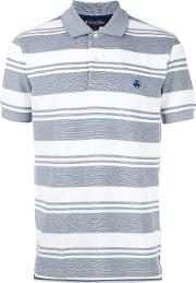 Striped Polo Shirt Men Cotton L, Grey