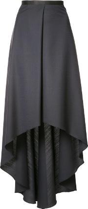 Mid Length Pleated Skirt Women Silk 40, Women's, Black