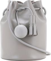 Mini Bucket Bag Women Calf Leather One Size, Grey