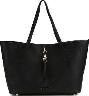 Double Handles Large Tote Women Calf Leather One Size, Black