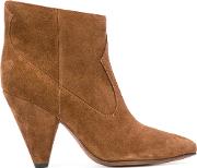 Buttero Ankle Length Boots Women Leathersuederubber 36, Brown 