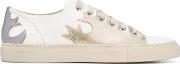 Metallic Patch Sneakers Women Calf Leatherleather 39, White