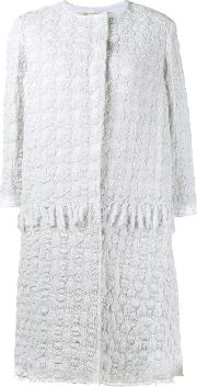 Crocheted Coat Women Cotton S, White