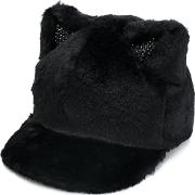 Ca4la Cat Ears Cap Women Polyester One Size, Black 