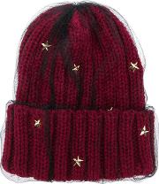 Star Embellished Knitted Hat 