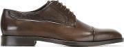 Classic Derby Shoes Men Leather 44, Brown