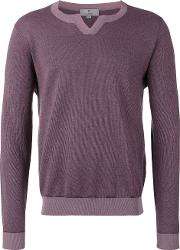 Round Neck Sweater Men Cotton 56, Pinkpurple