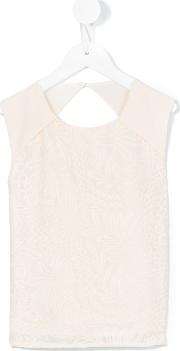 Jacquard Top Kids Polyesterviscose 12 Yrs, Nudeneutrals
