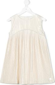 Pleated A Line Dress Kids Polyesterviscose 6 Yrs, Nudeneutrals
