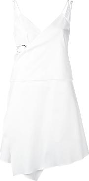 Buckle Wrap Dress Women Silkcottonacetate 36, White