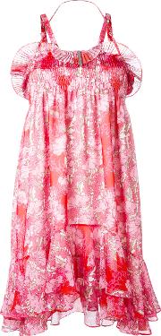 Carven Floral Print Dress Women Silkpolyesteracetate 36, Pinkpurple 