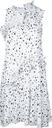 Dots Print Dress Women Polyester 40, White