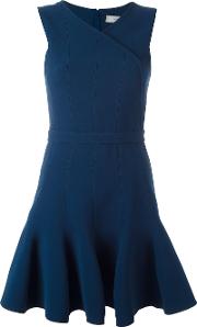 Flared Mini Dress Women Polyesterspandexelastaneacetateviscose 40, Blue
