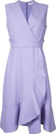 Frill Hem Wrap Dress Women Polyester 40, Women's, Pinkpurple