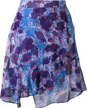 Printed Wrap Skirt Women Silkpolyesteracetate 36, Blue